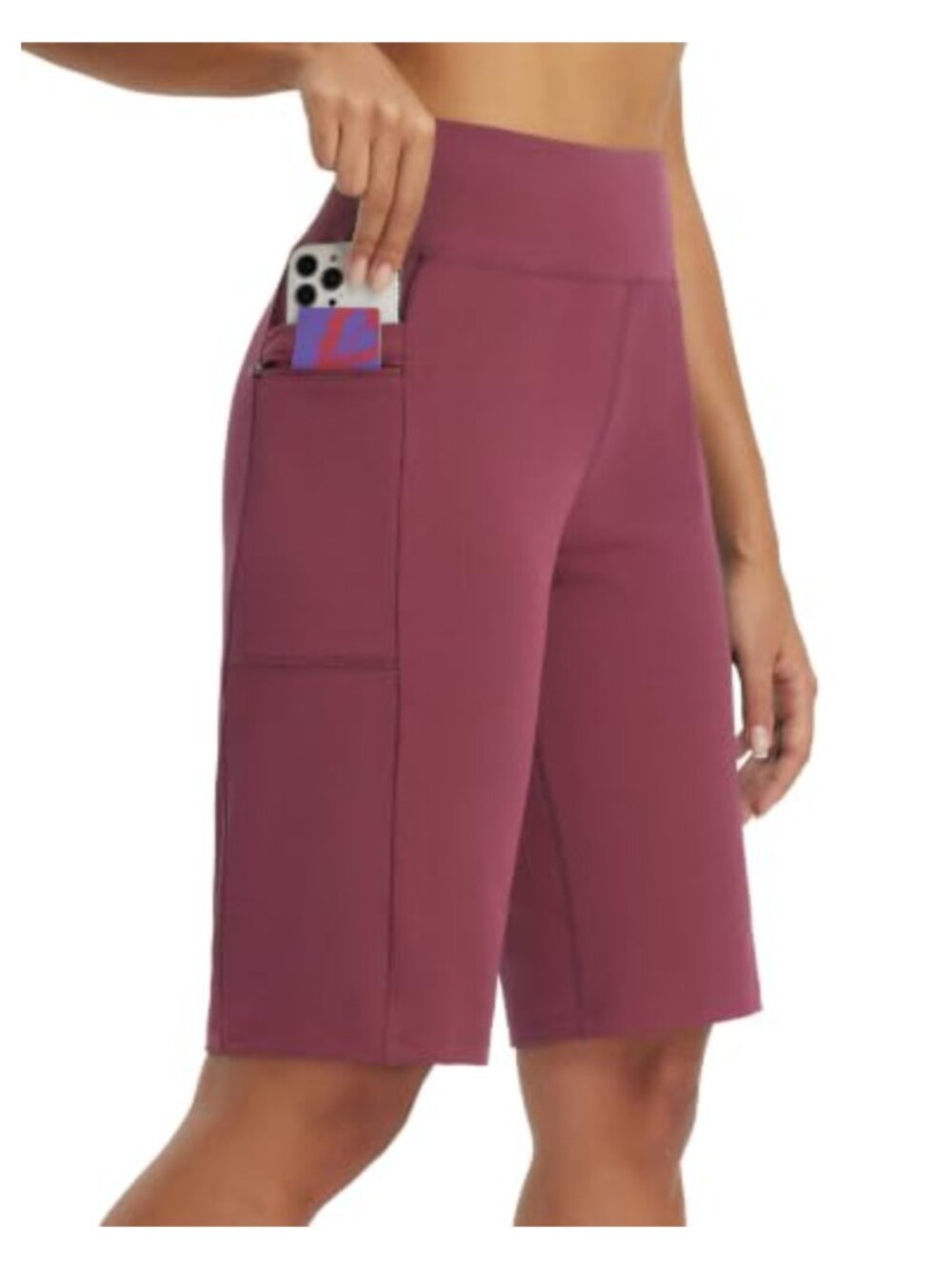 Baleaf Women's Bermuda Shorts High Waisted Drawstring Athletic Running